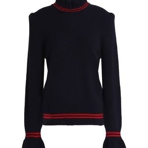 Sandro Ruffle-trimmed knitted sweater